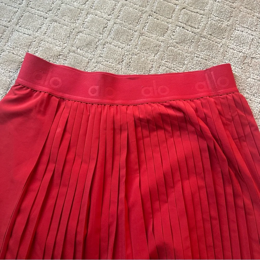 ALO Yoga Red Pleated Mini Skort